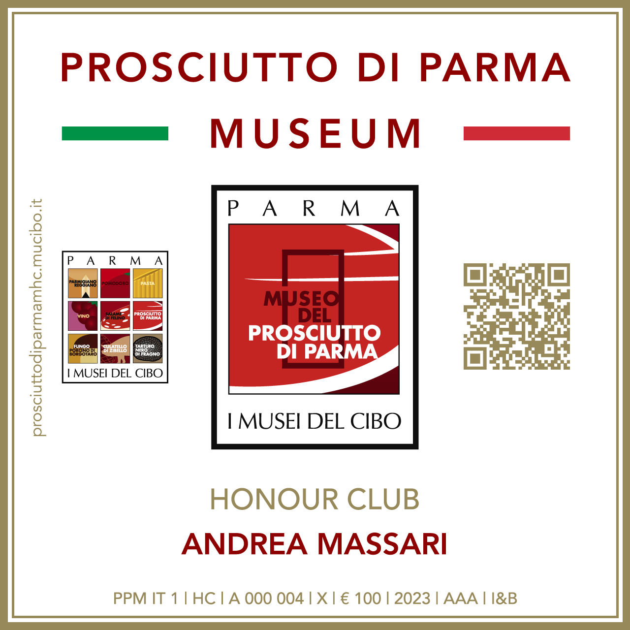 Prosciutto di Parma Museum Honour Club - Token Id A 000 004 - ANDREA MASSARI